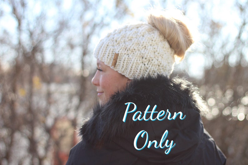 Messy Bun Beanie Pattern Messy Bun Pattern Knit Messy Bun