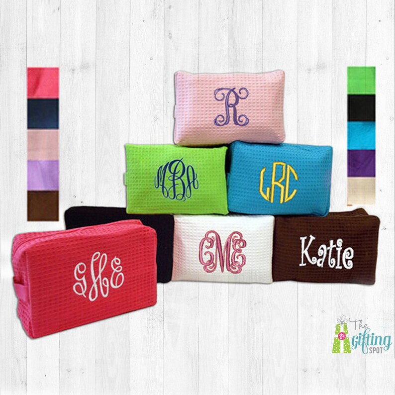 Monogrammed Cosmetic Bag Make Up Bag Personalized Spa Bag