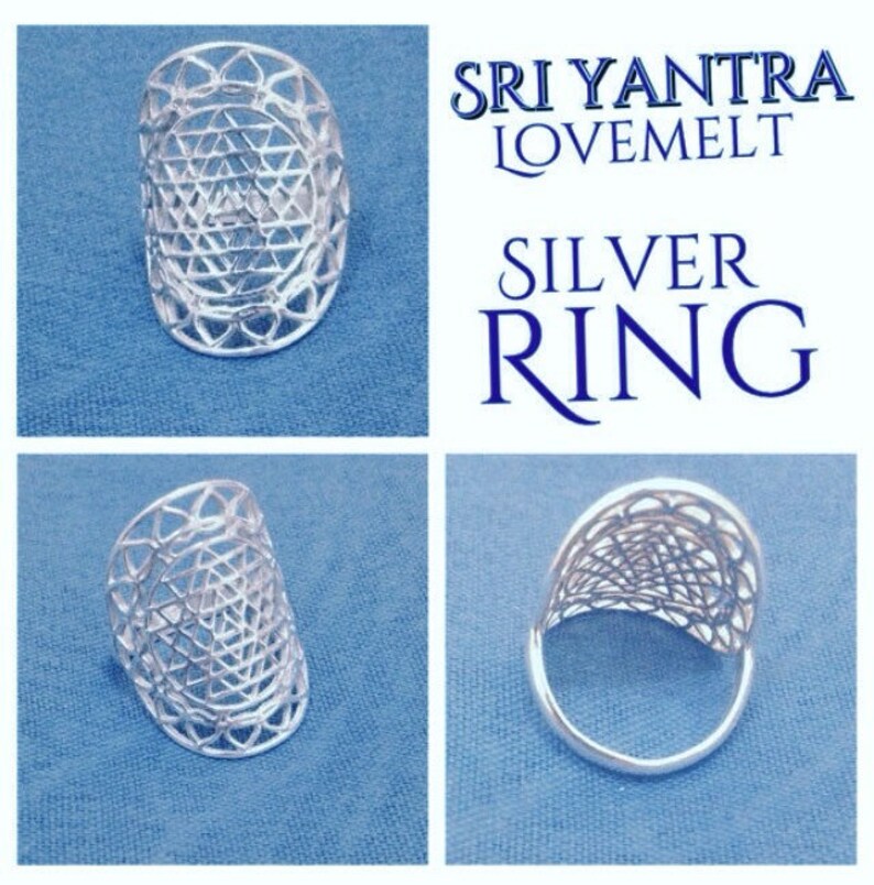 Silver Sri Yantra Ring  Sri Yantra Lovemelt Ring / Spritual