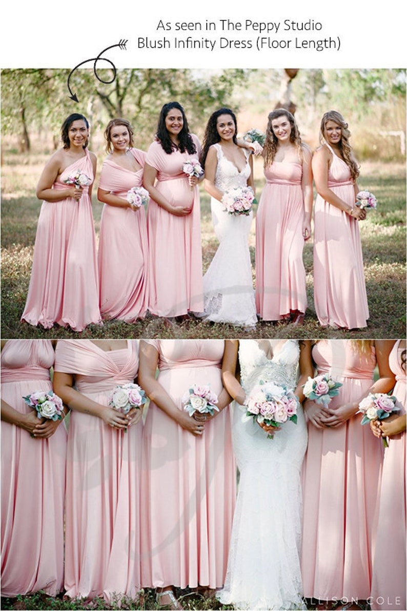 Bridesmaid Dress Blush Maxi Floor Length Infinity Dress Prom