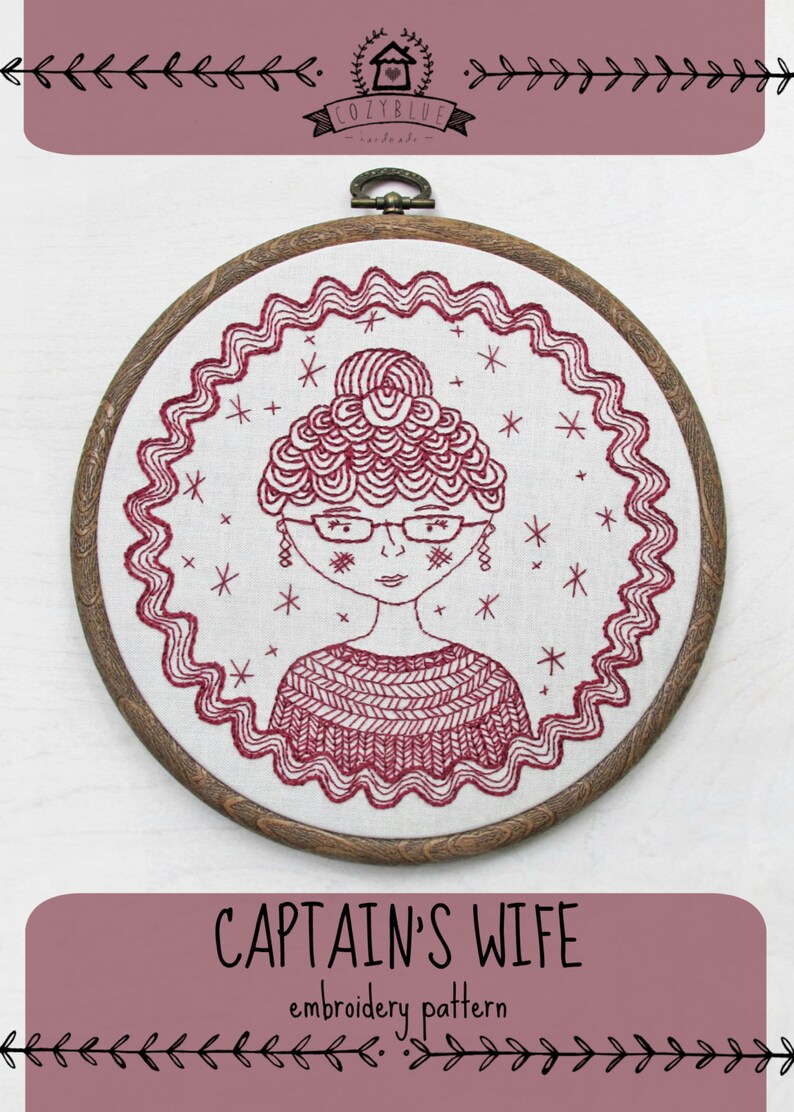 CAPTAIN’S WIFE pdf embroidery pattern sea captain wife