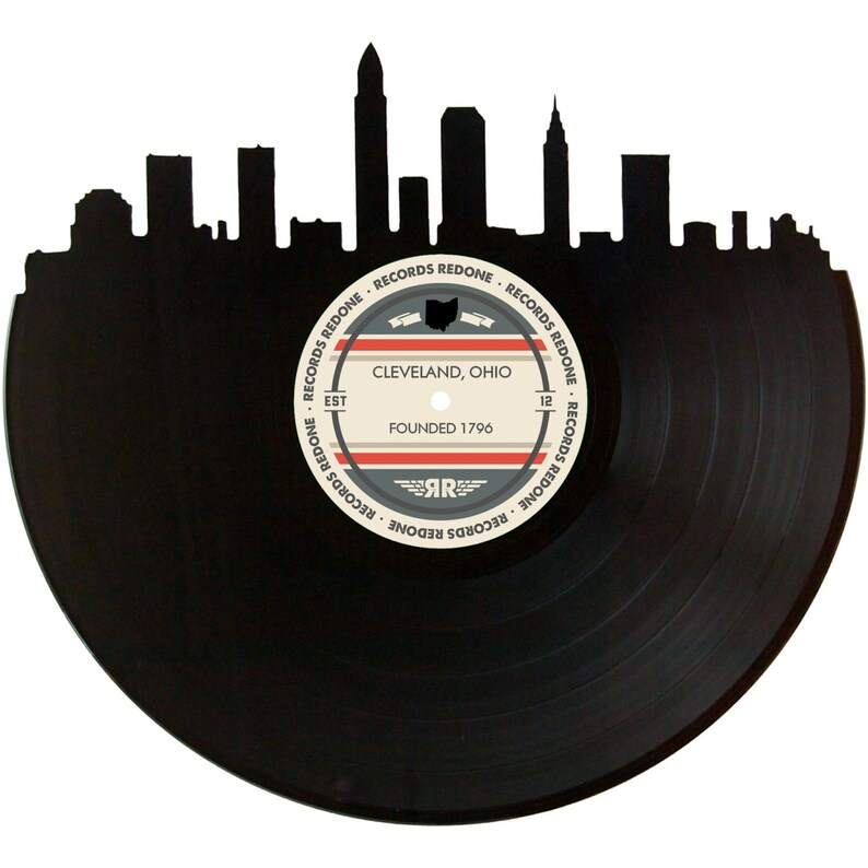 Cleveland Skyline Records Redone Label Vinyl Record Wall Art