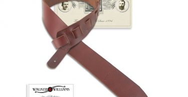 Cognac Soft Italian Leather Guitar Strap Naturally Finished
