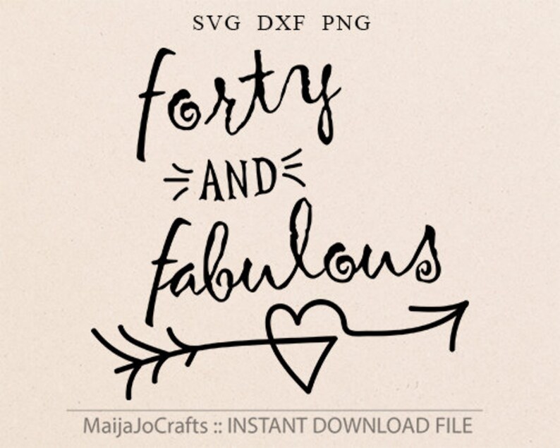 Forty and Fabulous birthday SVG DXF png Cricut downloads