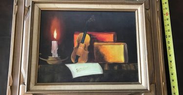 Kummer Candle & Violin Original Oil Painting