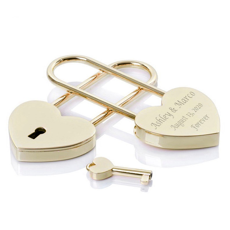 Love Lock Heart Lock Custom Lock Gold Heart Shaped Padlock