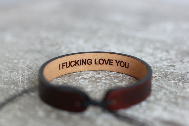 Men’s leather bracelet-hidden message