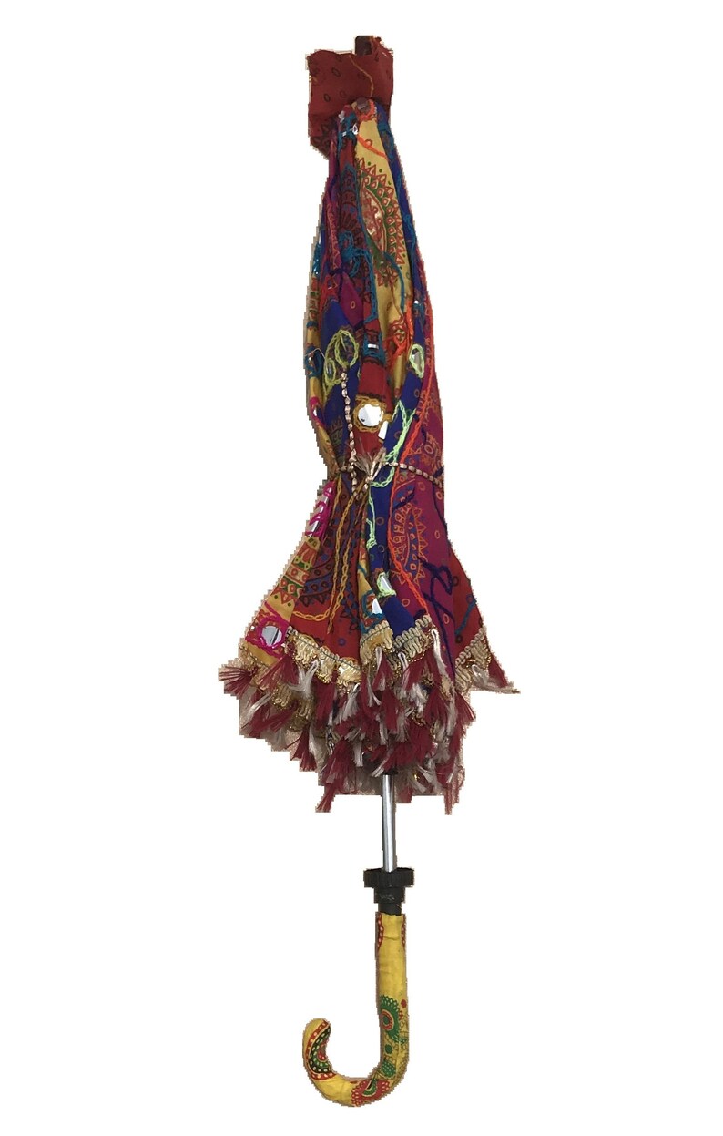 Multicolor Vintage Cotton Umbrella Indian Decoration Parasols