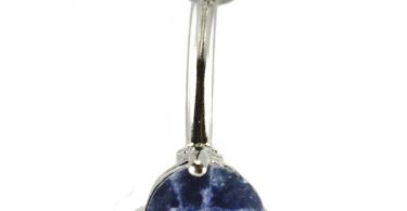 Natural Lapis Lazuli Stone Belly Ring 316L Surgical Steel