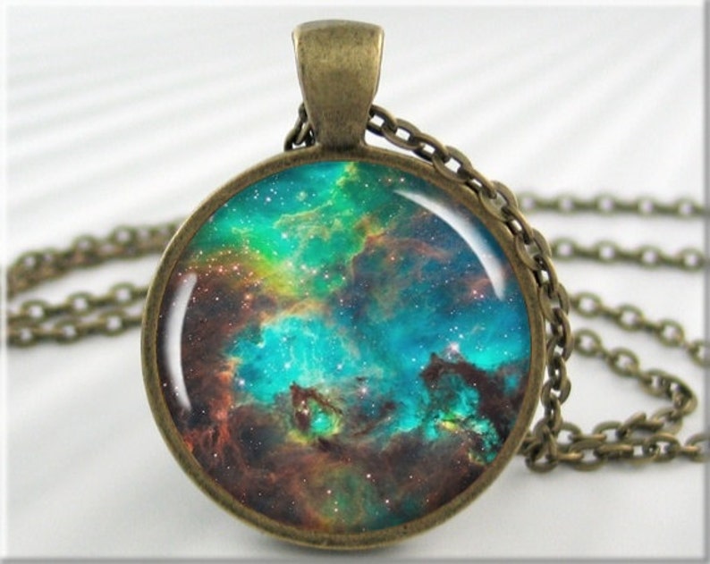 Nebula Space Pendant Necklace Resin Jewelry Charm Hubble