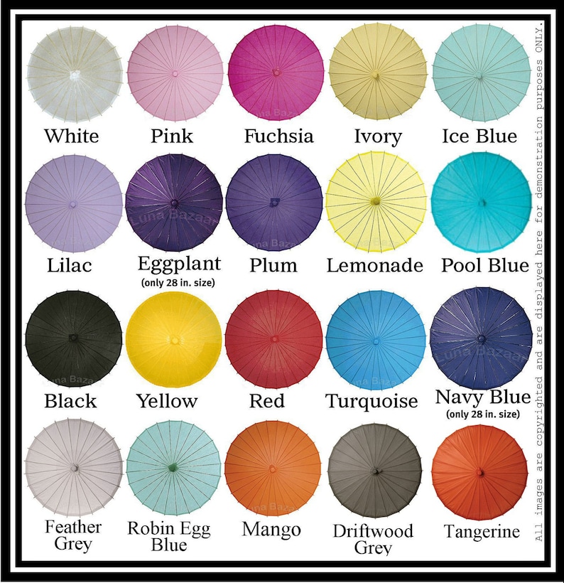 Plain colored Parasol to use for Bridesmaid to carry or DIY