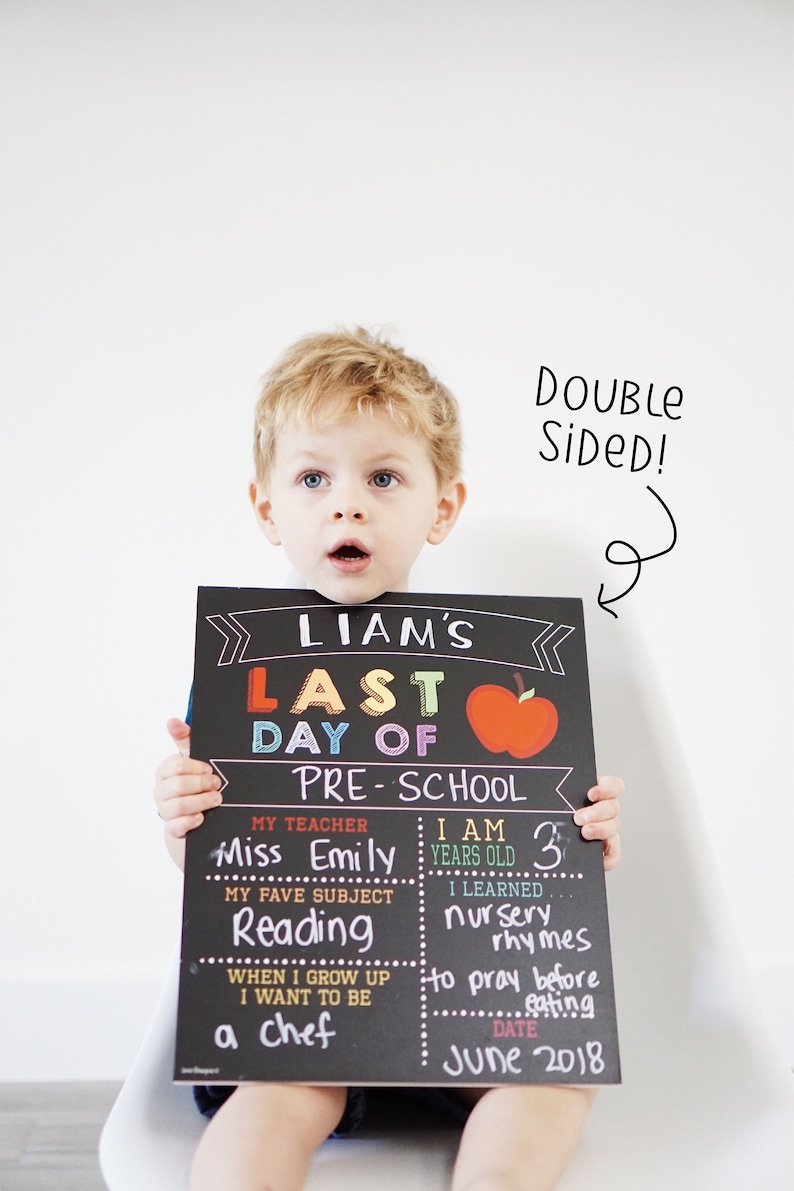 Reusable 2-in-1 First & Last Day of School Sign first day of