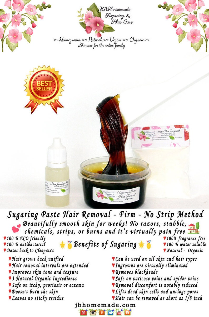 Sugaring paste natural hair removal  thicker hair Body