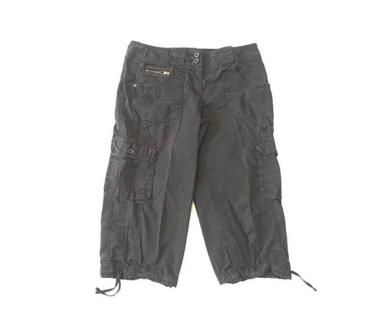 Vintage Black Cargo Capris