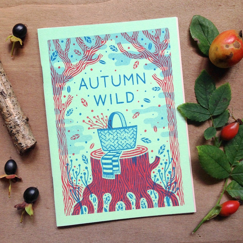 Autumn Wild  Plant Zine Comic Risograph Handmade