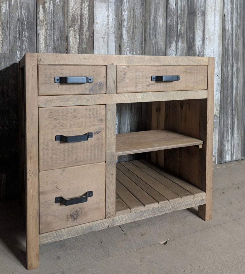 Bathroom Vanity made from Reclaimed Pine Barn Wood with