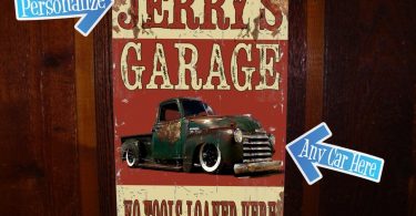 Custom Garage Sign with FREE Personalization Vintage Tin