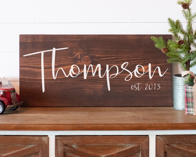 Custom Last Name Sign Personalized Wedding Gift Modern