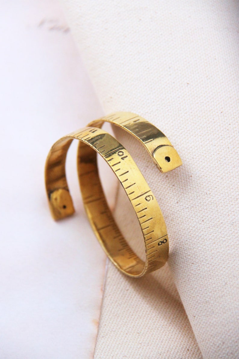 Gold Measure Tape bangleGold Measure Tape CuffGold Measure