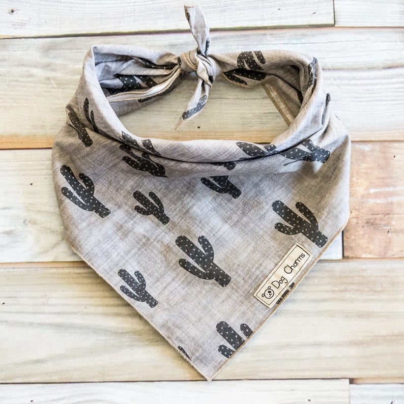 Gray Cactus Dog Bandana Cactus Dog Bandana Cactus Texas