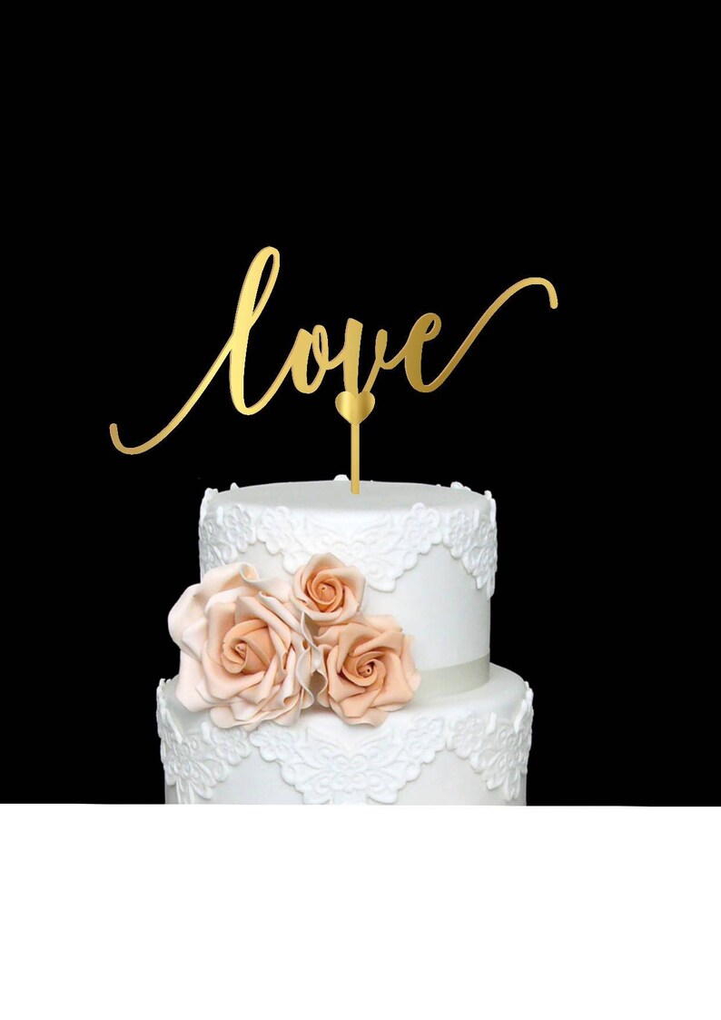 Love Cake Topper Wedding Cake Topper Wood Cake Topper