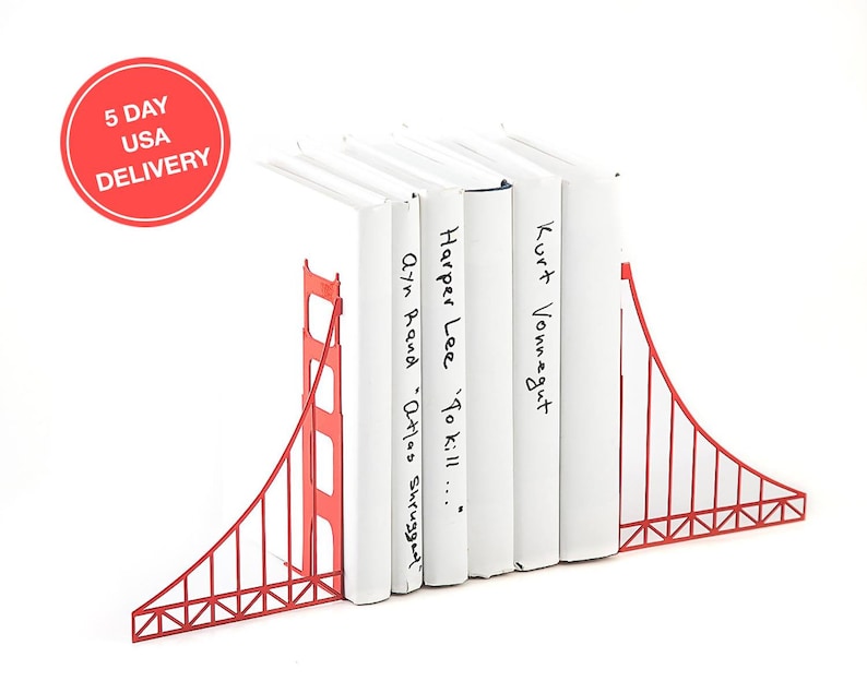 Metal Bookends // Golden Gate Bridge // Cool Home Decor Gift