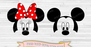 Mickey and Minnie mouse svg clip art digital format svg eps
