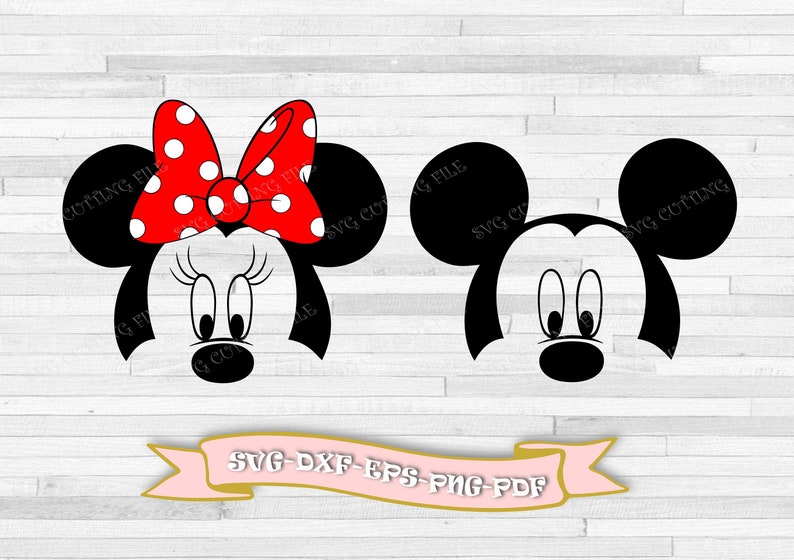 Mickey and Minnie mouse svg clip art digital format svg eps