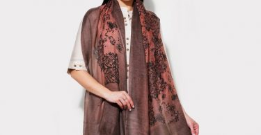 Modal silk scarves for women with black design evening women