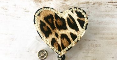 Nurse Badge Reel  Leopard Badge Reel  Valentines Day Badge