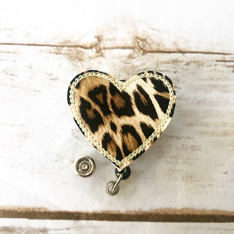 Nurse Badge Reel  Leopard Badge Reel  Valentines Day Badge