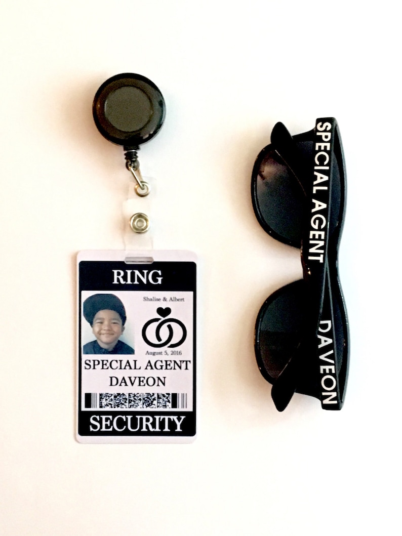 Ring Security ID Badge Set with Sunglasses  Wedding Ring