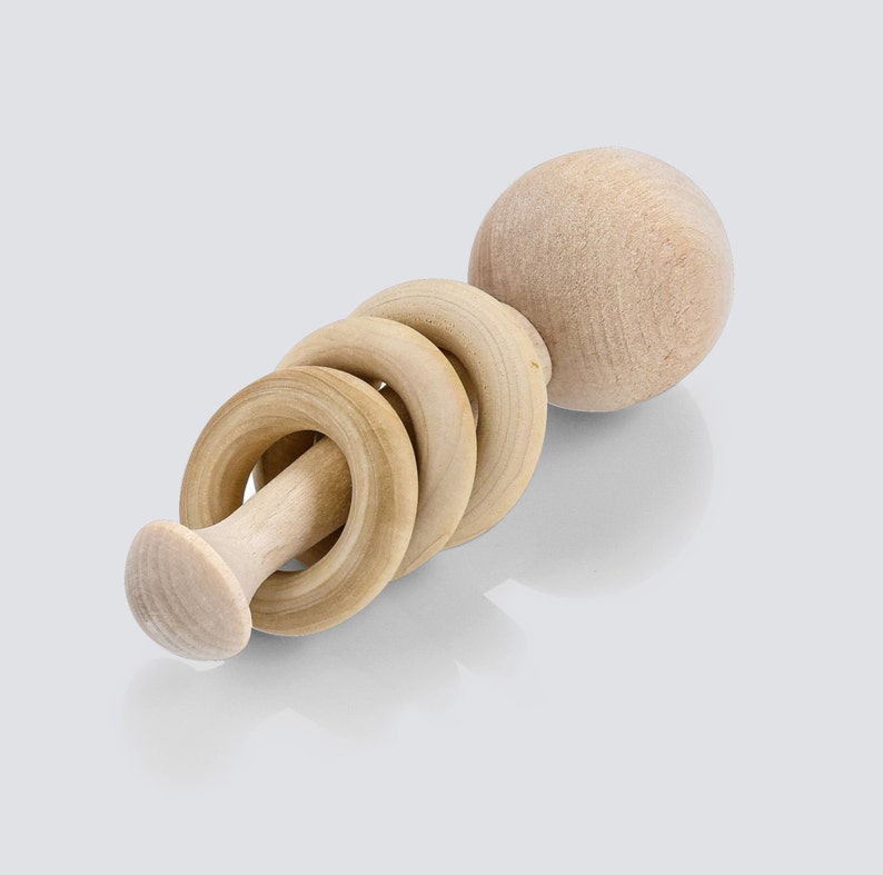 Wooden Baby Rattle-Montessori Inspired Toy Wooden Rattle