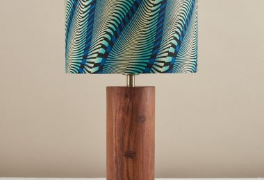 African wax print drum lampshade geometric pattern statement