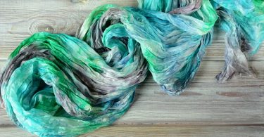 Silk scarf blue silk scarf green scarf emerald silk scarf