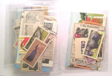 Small vintage paper ephemera pack: 20 mixed pieces for craft.