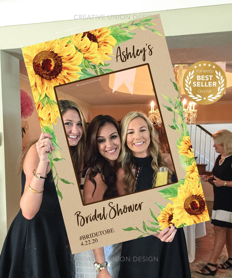 Sunflower Bridal Shower Photo Prop Frame  Photo Booth Prop