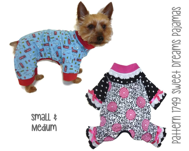 Sweet Dreams Dog Pajamas Sewing Pattern 1749  Dog Onesies