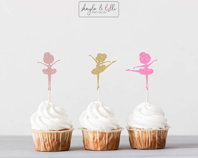 Ballerina Cupcake Toppers Birthday Party Decorations