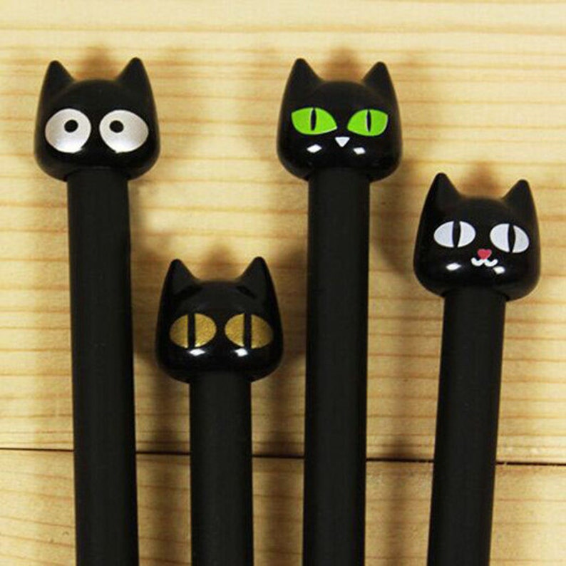 Black Cat Black Cat Pen Cute pen Cartoon pen Gel pen