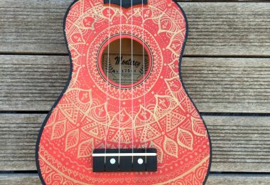 Mandalele  FRONT  Hand Painted ukuleles personalised by