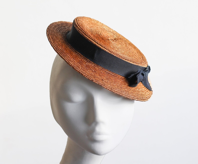 Monroe Straw Boater Hat  Nautical Style
