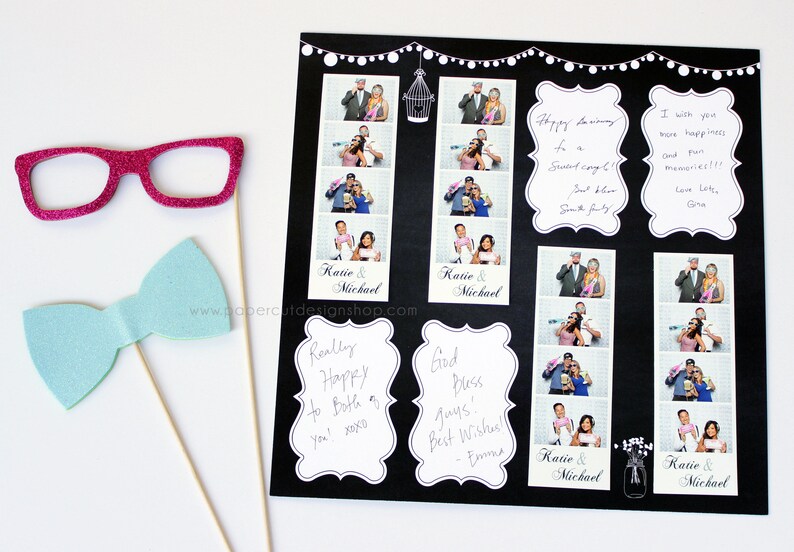Photo Booth Printed Scrapbook Pages for 2×6 Photo Strips