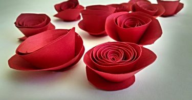 Red Paper Flowers Red Roses Red Table Decor