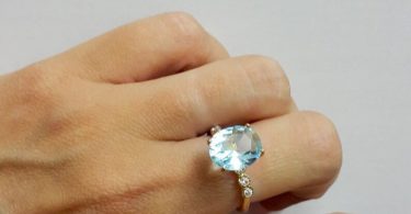 SALE Aquamarine ringdiamond ringprong setting ring14k gold