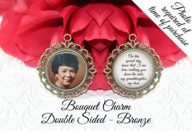 SALE Memorial Bouquet Charm  Double-Sided  Personalized