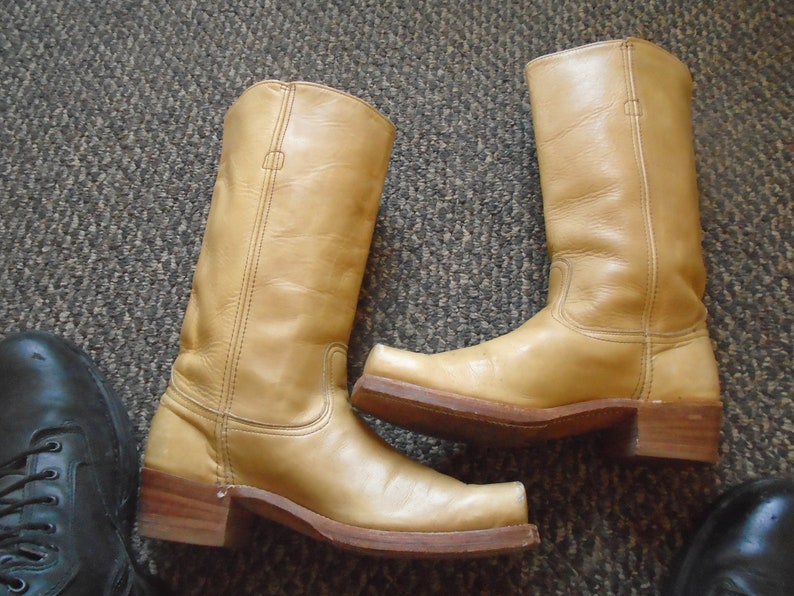 Vintage Frye CAVALRY  Boots LEATHER SOLES and Heels Motorcycle