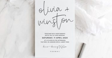 Minimalist Wedding Invitation Download Printable Wedding