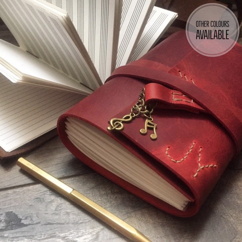 Music Gift Leather music journal musician gift music