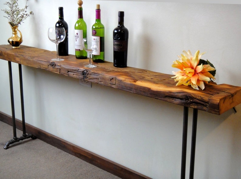 Narrow console table Reclaimed Wood Table Accent Table Long